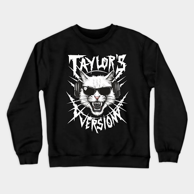 death metal taylors cat version Crewneck Sweatshirt by Aldrvnd